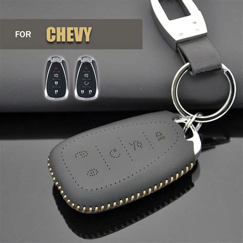 Handmade Leather Car Key Fob Case Cover For Chevy Camaro Malibu Cruze ...