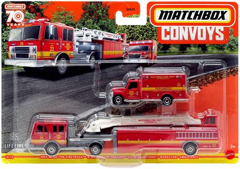 Matchbox Convoys MBX Mega Ton Firetruck & MBX Truck Trailer with ...