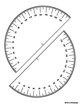 Printable Protractor Template by Tim's Printables | TpT