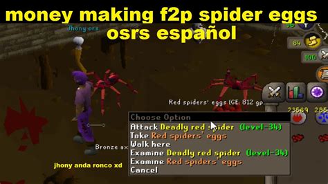 OSRS money making f2p spider eggs español 2023 - YouTube