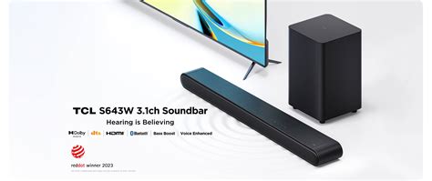 TCL Soundbar S643W | 3.1 Channel Dolby Atmos Soundbar