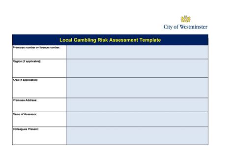 Blank Event Risk Assessment Template