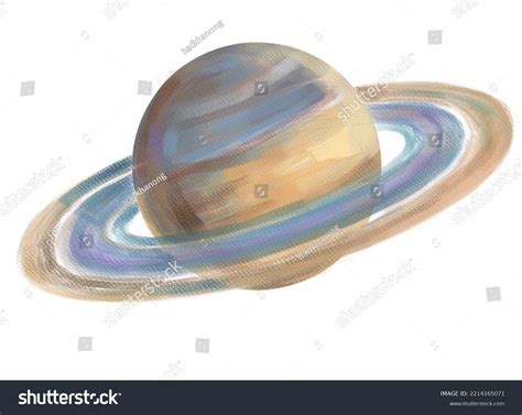 Watercolor Planet Saturn Isolated On White Stock Illustration ...