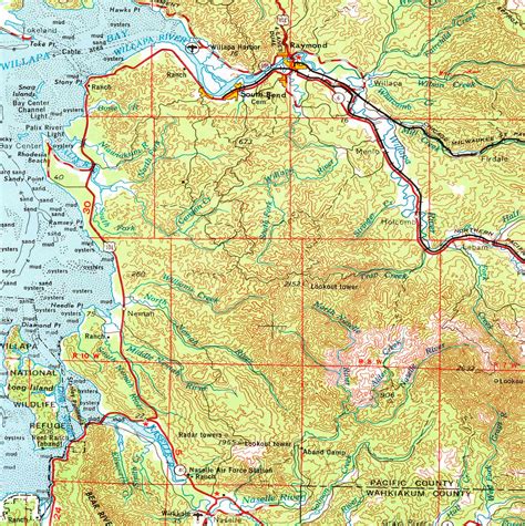 Hoquiam WA Topographic Map 1958 24 x 36 | Etsy