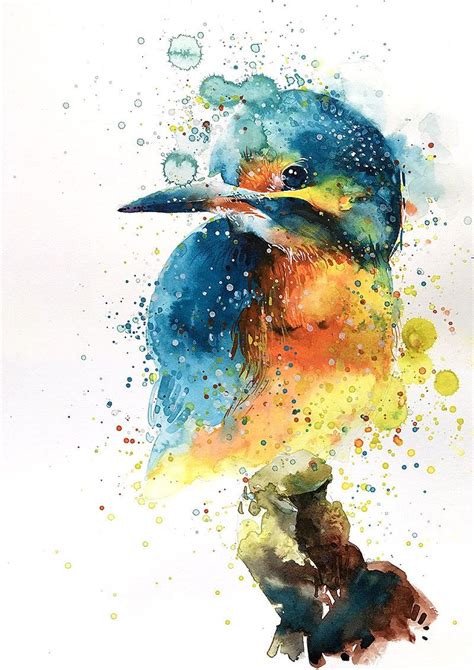 Kingfisher • watercolour • A3 • original painting by Tilen Ti ...