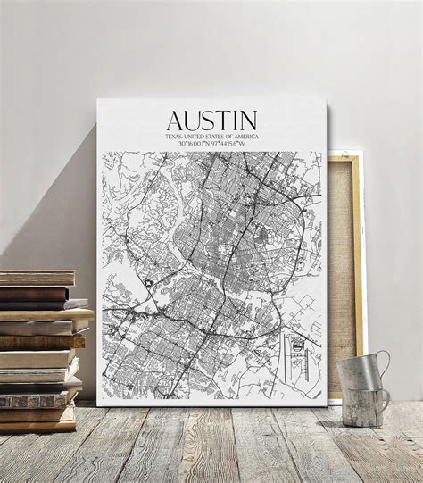 Custom Map Canvas, Your City Map Canvas, Wall Art Map Print, Map Poster ...