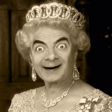 The Mr Beans face on the queens head | The Bean Effect | Pinterest | Mr bean and Mr bean funny