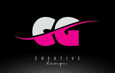 CG C G White and Pink Letter Logo with Swoosh. 6483450 Vector Art at ...