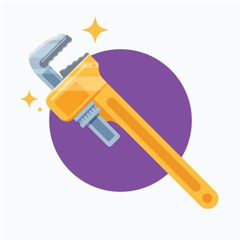 The Yellow Pipe Wrench. Isolated Vector Illustration. 14197049 Vector ...