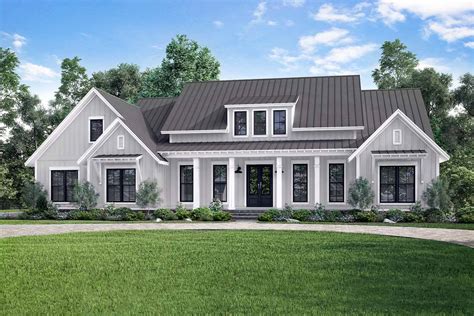 Open-Concept Farmhouse with Bonus Over Garage - 51770HZ | Architectural Designs - House Plans