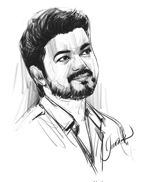 ArtStation - Thalapathy vijay Pencil Art 2021