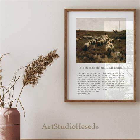 Psalm 23 the Lord is My Shepherd Art Modern Christian Home - Etsy