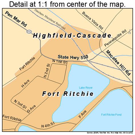 Highfield-Cascade Maryland Street Map 2438437