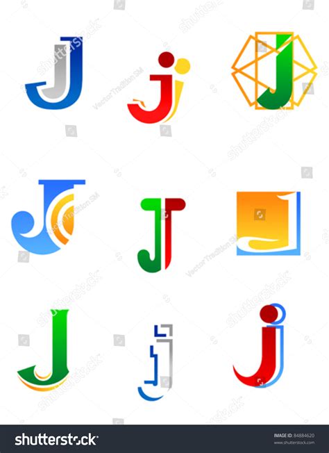 Set Alphabet Symbols Elements Letter J Stock Vector 84884620 - Shutterstock