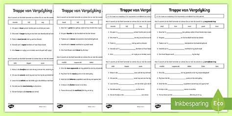 Trappe van Vergelyking Afrikaans Worksheet (Teacher-Made)