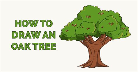 How to Draw an Oak Tree - Really Easy Drawing Tutorial | Trees drawing tutorial, Tree drawing ...