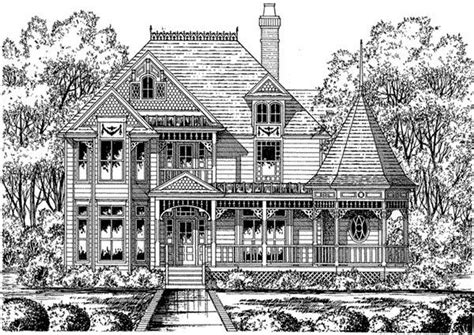 with 4 Bed, 3.5 Bath - House Plan 77115 | Victorian house plans, Victorian house floor plans ...