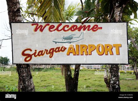 Sign at Siargao Airport, Siargao island, Philippines Stock Photo ...