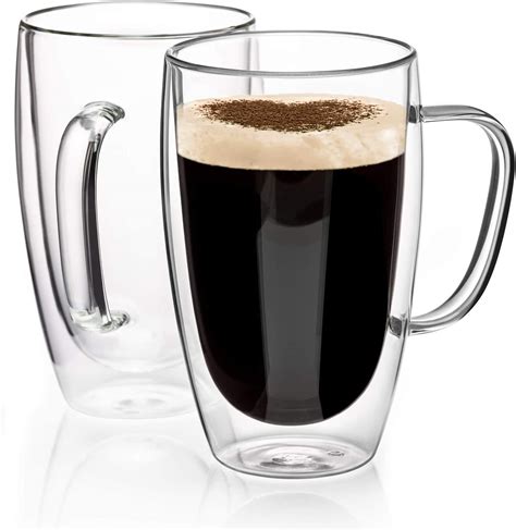 Double Walled Glass Coffee Mugs Glass Mug With Handles Double Wall ...