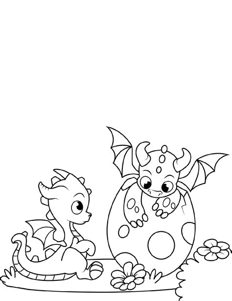 Baby Dragon Coloring Pages | K5 Worksheets