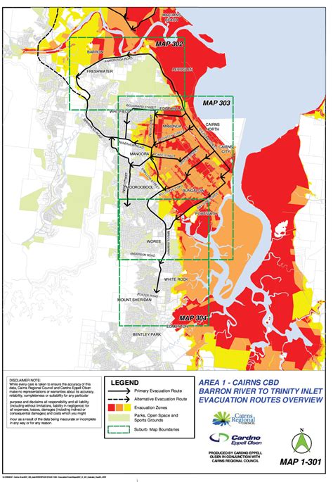 Evacuation Maps for Cairns