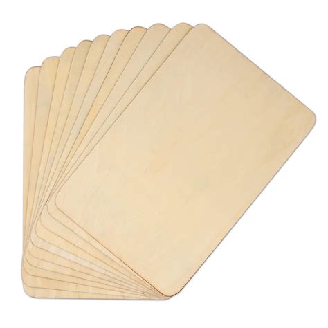 Buy 10 Pack Wood Sheets, Premium Natural Unfinished Wood Board, Thin ...