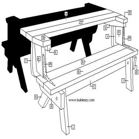 🧰 2 piece convertible picnic table | BuildEazy | Picnic table plans ...