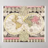 Vintage World Map Poster | Zazzle