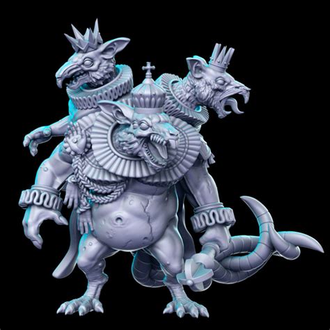 3D Printable PRE-SUPPORTED Rat King - 32mm - DnD by RN Estudio