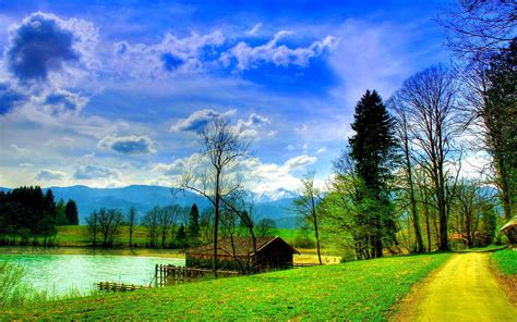 LAKESIDE CABIN wallpaper | nature and landscape | Wallpaper Better