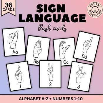 Sign Language Flash Cards, ASL, American Sign Language Cards | TPT