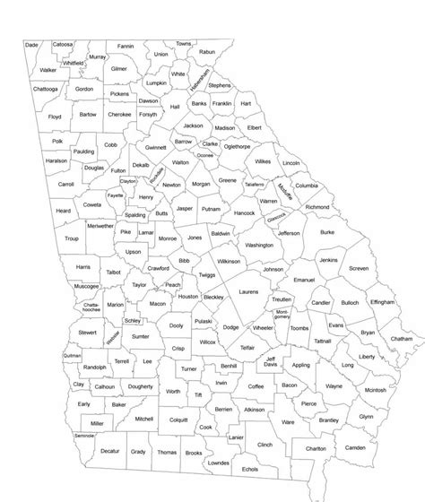 Printable Georgia County Map – Printable Map of The United States