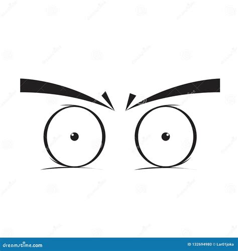 Angry eyes cartoon stock vector. Illustration of people - 132694980