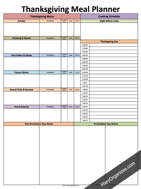 Thanksgiving Meal Planner - creatingmaryshome.com