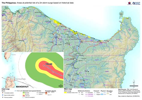 The Philippines: Areas at potential risk of a 2m storm surge based on ...