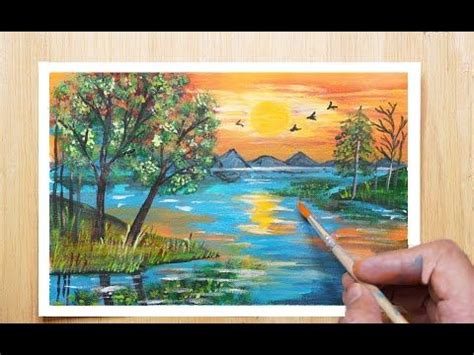 Beautiful scenery painting || Easy acrylic painting ideas || acrylic ...