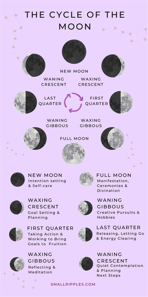Moon Phase Meanings: Rituals and Activities For Each Moon Phase - Small ...