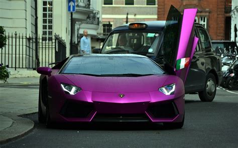 Purple Lamborghini Aventador front view wallpaper - Car wallpapers - #51028