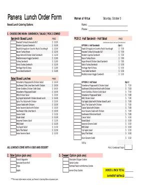 Panera Catering Menu Pdf - Fill Online, Printable, Fillable, Blank ...