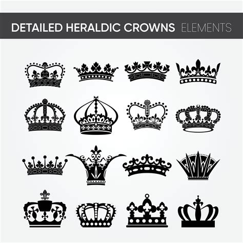 16 different high-quality modern minimalistic detailed heraldic royal ...