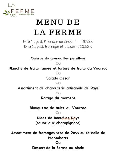 La ferme à Saint Julien Chapteuil - menu et photos