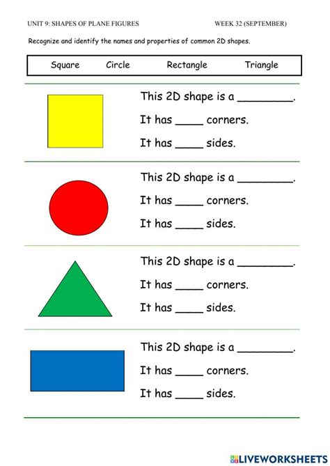 Shapes of plane figures worksheet – Artofit