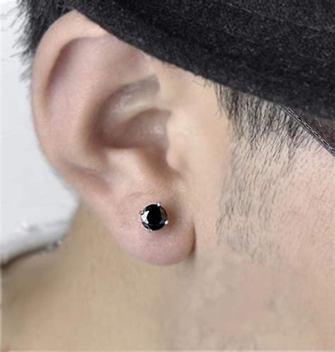 Amazon.com: Mens Black Earrings Black Onyx studs 925 Sterling Silver Black earrings for Men ...