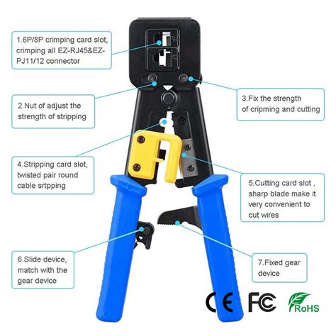 RJ45 Crimper for Pass-Through/EZ RJ11/RJ12/RJ45 connectors