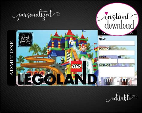 Printable Legoland Ticket Template - Printable Word Searches