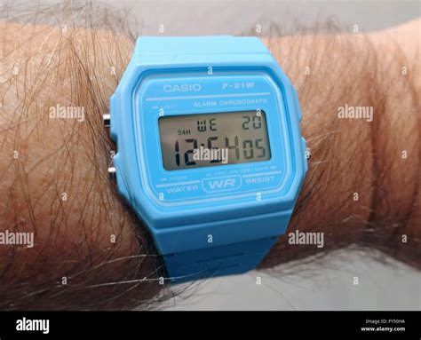 Casio F-91W retro style digital watch, London Stock Photo - Alamy