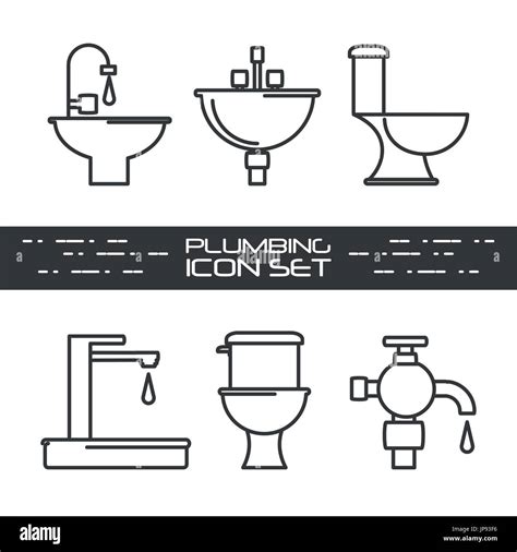 flat set icon bathroom design vector illustration Stock Vector Image ...