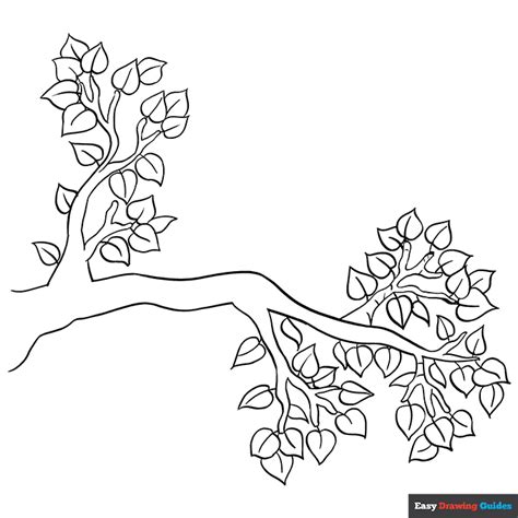 Tree Branch Coloring Page | Easy Drawing Guides