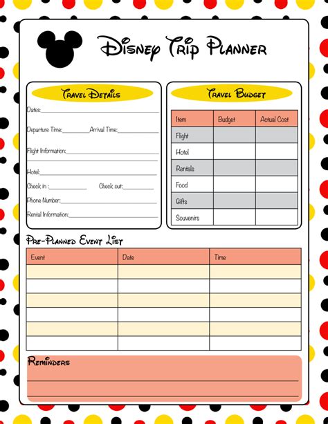 Get Ready For Your Disney Vacation - Free Printable Disney Vacation Planner