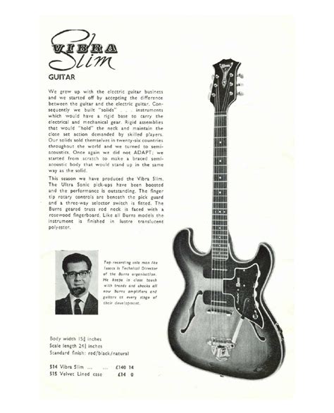 1965 BURNS Vibraslim guitar - BLACK GUITARS